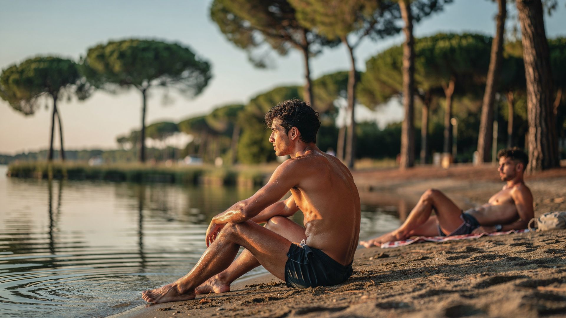 Riccardo sulla riva del Lago di Massaciuccoli, Torre del Lago Versilia